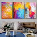 Yellow Blue Red Abstract Watercolor Modern Framed Artwork Portrait Canvas Print for Room Wall Decor