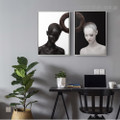 Circular Hair Style Figure Modern Framed Artwork Image Canvas Print for Room Wall Ornamentation