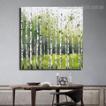 Birch Landscape Nature Framed Smudge Picture Canvas Print for Room Wall Drape