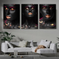 African Damsels Figure Modern Framed Artwork Picture Canvas Print for Room Wall Onlay