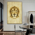 Lion Honeycomb Animal Abstract Framed Artwork Picture Canvas Print for Room Wall Decoration