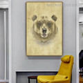 Bear Honeycomb Animal Abstract Framed Artwork Portrait Canvas Print for Room Wall Decor