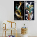 Colourful Wings Abstract Modern Framed Smudge Portrait Canvas Print for Room Wall Assortment