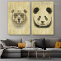 Bear Panda Animal Modern Framed Effigy Image Canvas Print for Room Wall Tracery