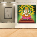 God Gajavaktra Religious Modern Framed Painting Portrait Canvas Print for Room Wall Drape