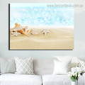 Starfish Conch Landscape Nature Modern Framed Effigy Photo Canvas Print for Room Wall Ornament