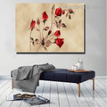 Red Roses Floral Framed Painting Picture Canvas Print for Room Wall Assortment