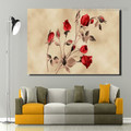 Red Roses Floral Framed Painting Picture Canvas Print for Room Wall Decor