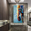 Colorific Elephant Abstract Animal Framed Effigy Image Canvas Print for Room Wall Decor