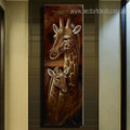 Giraffe and Calf Animal Modern Framed Painting Portrait Canvas Print for Room Wall Outfit