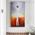 Dancing Lady Abstract Modern Framed Artwork Image Canvas Print for Room Wall Tracery