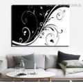 Floral Swirl Abstract Modern Framed Painting Picture Canvas Print for Room Wall Decor