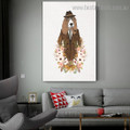 Hound Dog Animal Illustration Modern Framed Painting Photo Canvas Print for Room Wall Adornment