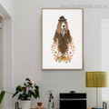 Hound Dog Animal Illustration Modern Framed Painting Photo Canvas Print for Room Wall Assortment
