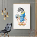 Zebra Fish Animal Illustration Modern Framed Artwork Image Canvas Print for Room Wall Onlay