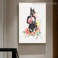 Doberman Pinscher Dog Animal Illustration Modern Framed Artwork Portrait Canvas Print for Room Wall Decor