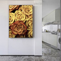 Yellow Roses Botanical Modern Framed Artwork Photograph Canvas Print for Room Wall Ornamentation