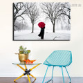 Winter Weather Landscape Nature Framed Artwork Picture Canvas Print for Room Wall Decor