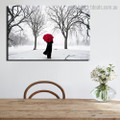 Winter Weather Landscape Nature Framed Artwork Picture Canvas Print for Room Wall Onlay