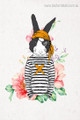 Rabbit Animal Modern Framed Artwork Image Canvas Print