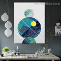 Circles Abstract Geometric Nordic Framed Painting Photo Canvas Print for Room Wall Drape