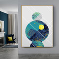 Circles Abstract Geometric Nordic Framed Painting Photo Canvas Print for Room Wall Tracery