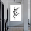 Jump Woman Abstract Illustration Modern Framed Artwork Image Canvas Print for Room Wall Assortment