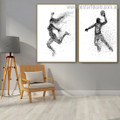 Leaping Abstract Illustration Modern Framed Artwork Photo Canvas Print for Room Wall Drape
