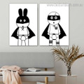 Superheroes Abstract Kids Nordic Framed Painting Photograph Canvas Print for Room Wall Adornment