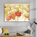 Poppies Garden Abstract Floral Modern Framed Artwork Photo Canvas Print for Room Wall Adornment