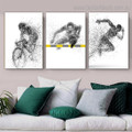 Leaping and Cycling Abstract Illustration Modern Framed Artwork Portrait Canvas Print for Room Wall Decoration