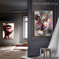 Chromatic Women Abstract Figure Graffiti Framed Smudge Photo Canvas Print for Room Wall Finery
