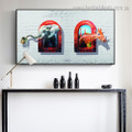 Giraffe Elephant Animal Abstract Modern Framed Painting Photo Canvas Print for Room Wall Outfit