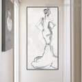 Woman Backside Abstract Figure Nordic Framed Smudge Photo Canvas Print for Room Wall Flourish