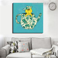 Floral Teapot Abstract Kids Modern Framed Painting Picture Canvas Print for Room Wall Garniture