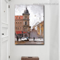 Paris Street Abstract Cityscape Modern Framed Painting Photo Canvas Print for Room Wall Drape