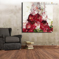 Red Flowers Abstract Floral Modern Framed Painting Photo Canvas Print for Wall Outfit