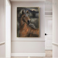 Steed Face Animal Modern Framed Effigy Portrait Canvas Pint for Room Wall Outfit