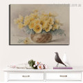 Yellow Bouquet Abstract Floral Vintage Framed Painting Photo Canvas Print for Room Wall Finery