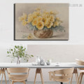 Yellow Bouquet Abstract Floral Vintage Framed Painting Photo Canvas Print for Room Wall Assortment