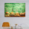 Burgers Food Modern Framed Artwork Image Canvas Print for Room Wall Garnish