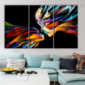 Two Visages Abstract Modern Framed Artwork Portrait Canvas Print for Room Wall Disposition