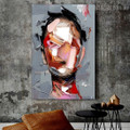 Human Visage Abstract Modern Framed Artwork Pic Canvas Print for Room Wall Flourish
