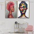 Women Facade Abstract Modern Framed Artwork Image Canvas Print for Room Wall Garniture