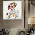 Colorful Puppy Abstract Animal Framed Painting Image Canvas Print for Room Wall Ornament