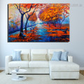 Autumn Landscape Nature Framed Painting Portrait Canvas Print for Room Wall Finery