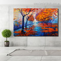 Autumn Landscape Nature Framed Painting Portrait Canvas Print for Room Wall Drape