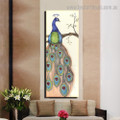 Long Tail Peacock Abstract Bird Modern Framed Painting Photo Canvas Print for Room Wall Ornament