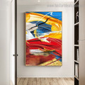 Multicolored Streaks Abstract Impressionist Framed Artwork Photo Canvas Print for Room Wall Decoration