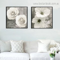 Flower with Quote Botanical Modern Framed Painting Picture Canvas Print for Room Wall Garnish
